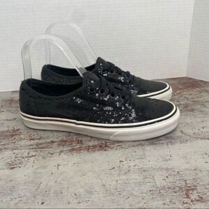 Vans Black Sequin Sneakers Shoes 7.5